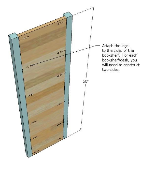 Chelsea Bunk Bed System Desk or Bookshelf Supports — step 2