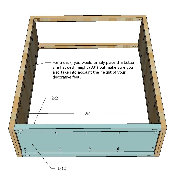 Chelsea Bunk Bed System Desk or Bookshelf Supports — step 5