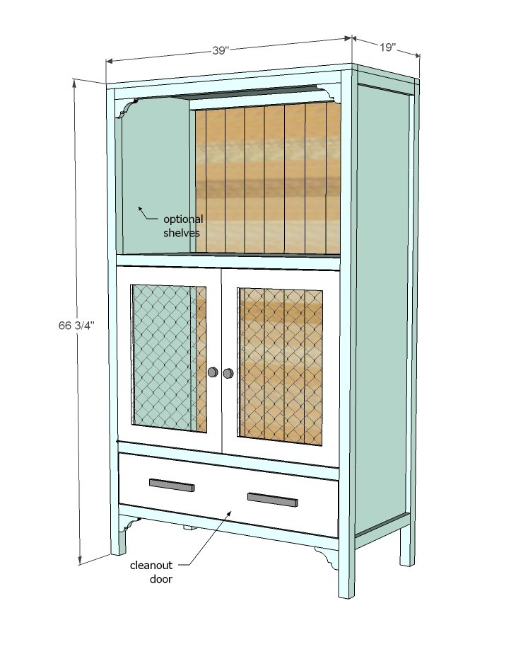 Chick Brooding Cabinet dimension diagram 1