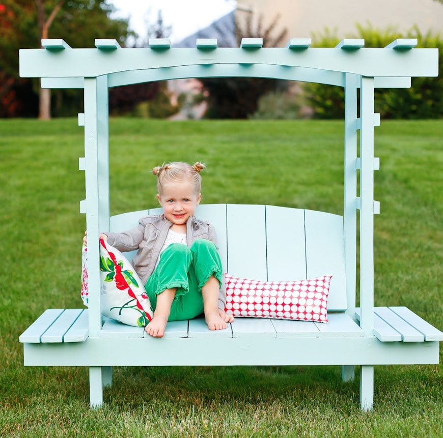 Child's Bench with Arbor
