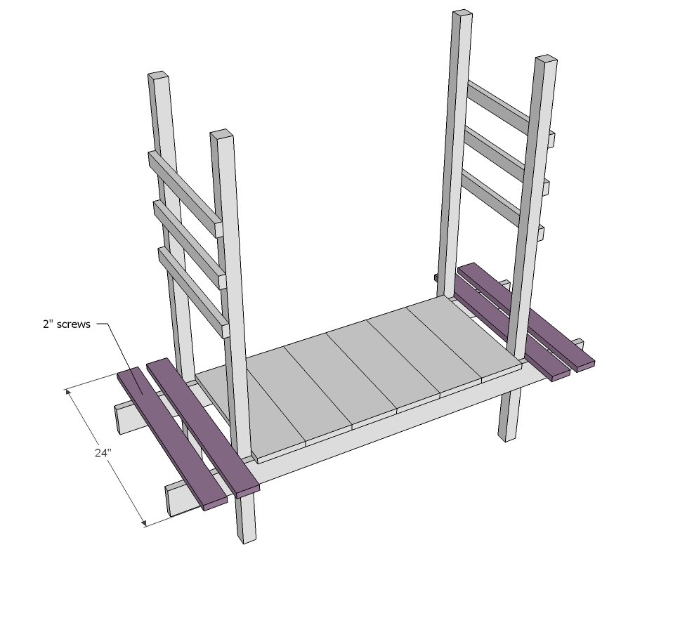 Child's Bench with Arbor — step 3