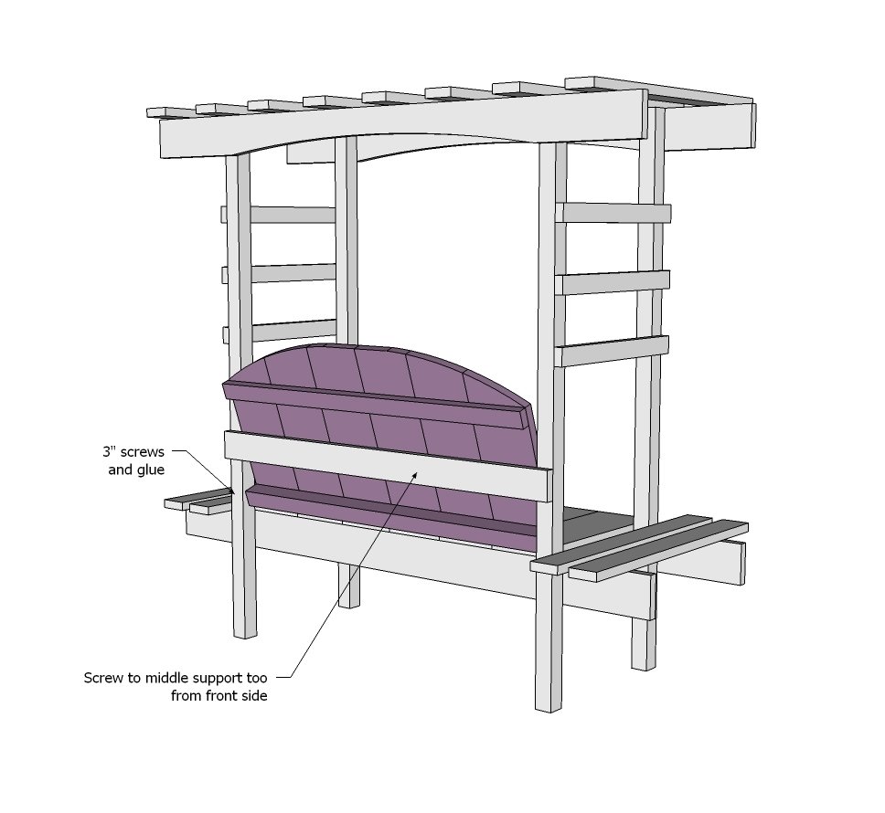 Child's Bench with Arbor — step 8