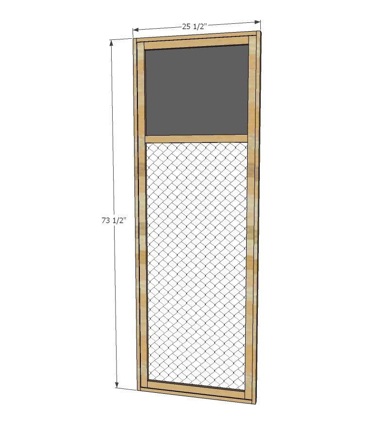 Christmas Card Display Frame with Chicken Wire and Chalkboard dimension diagram 1