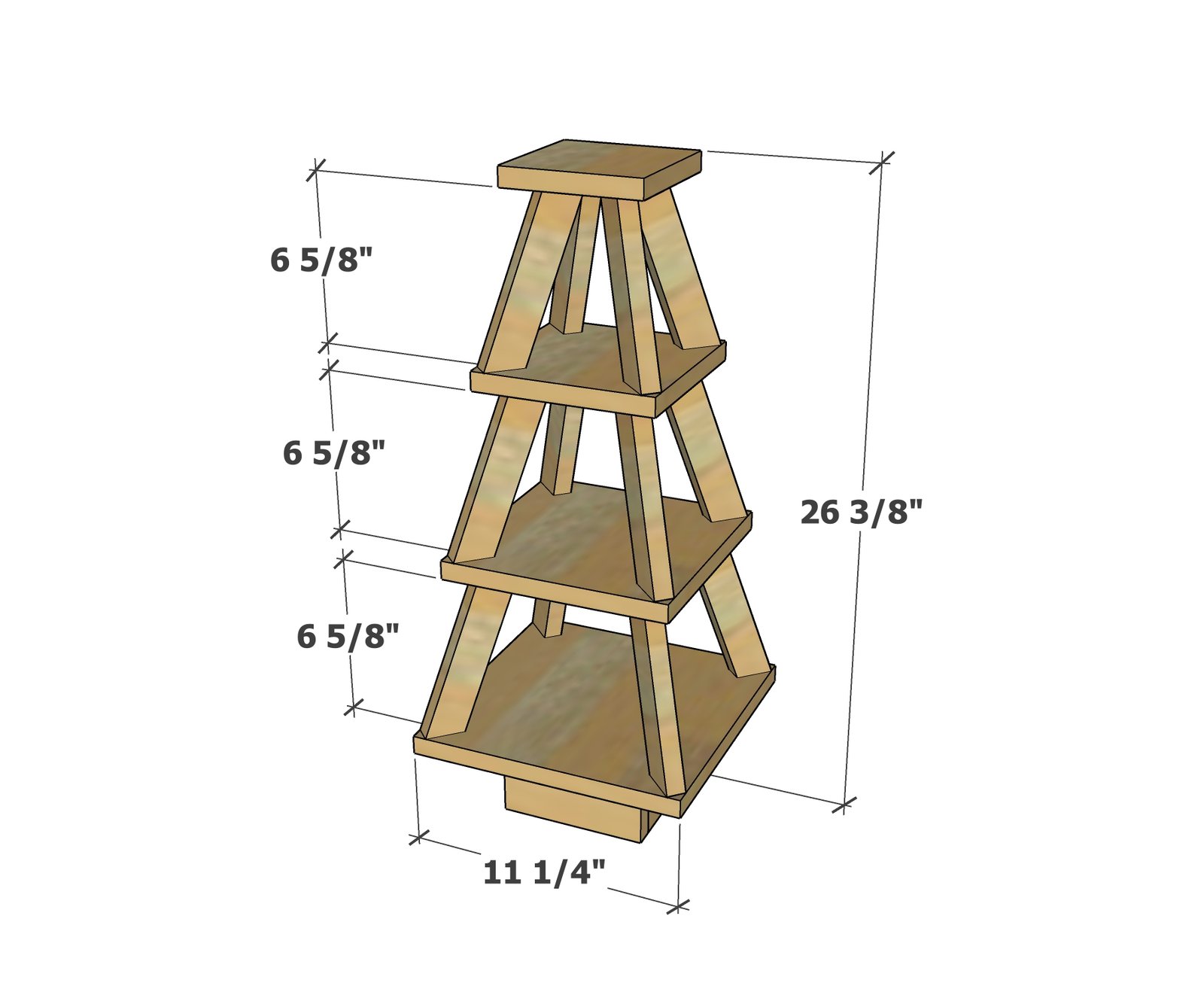 Christmas Tree Cupcake Stand dimension diagram 1