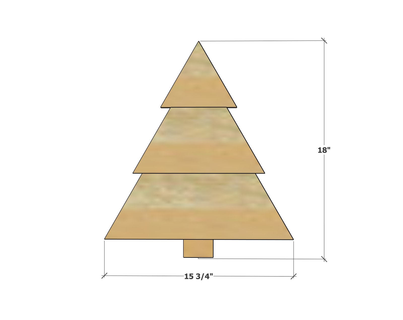 Christmas Tree Decor from Pallet Wood or Fence Picket dimension diagram 1