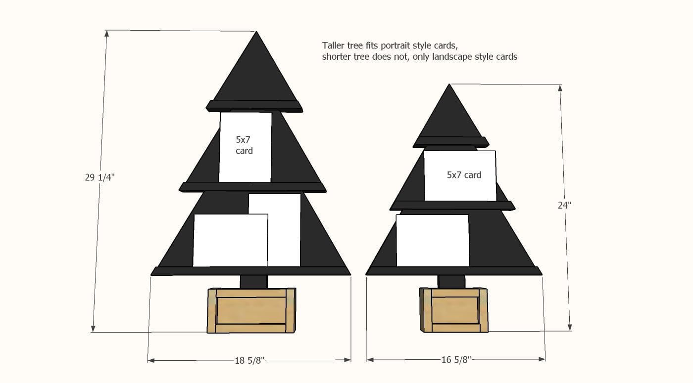 Christmas Tree Shaped Card Holder dimension diagram 1