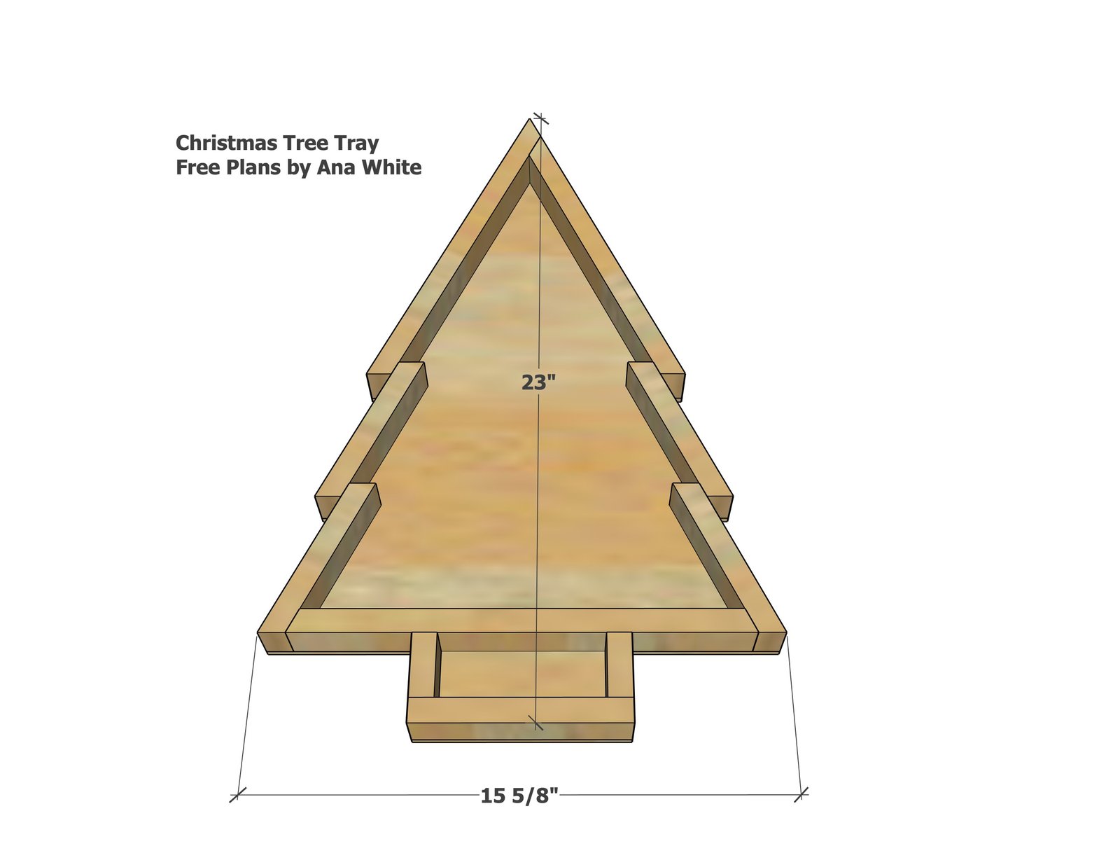 Christmas Tree Tray dimension diagram 1