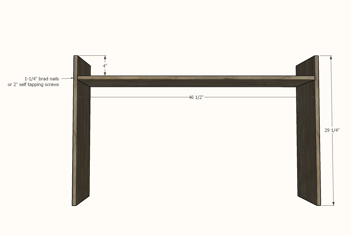 Chunky Console Table Desk with Flip Down Keyboard Tray — step 1
