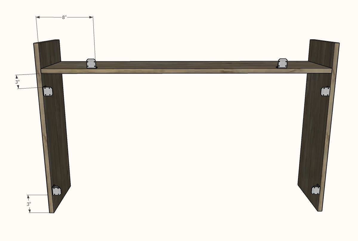 Chunky Console Table Desk with Flip Down Keyboard Tray — step 2