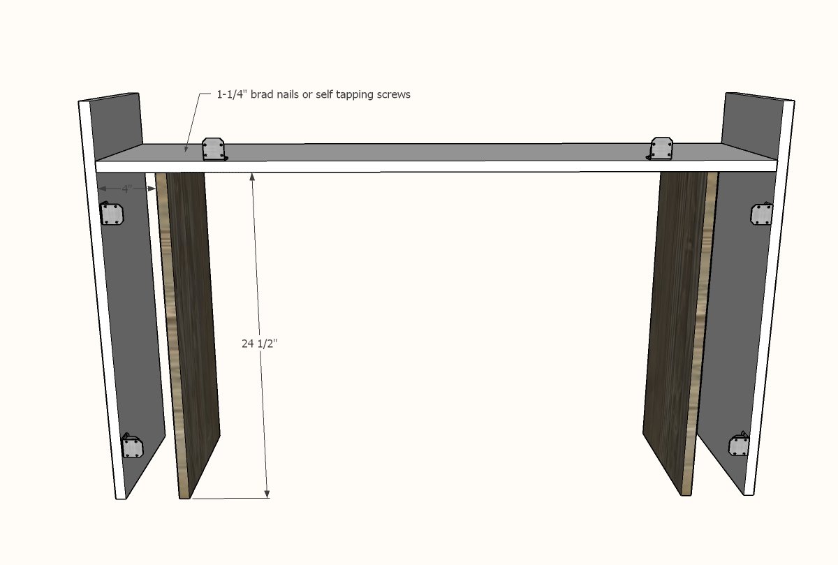 Chunky Console Table Desk with Flip Down Keyboard Tray — step 3