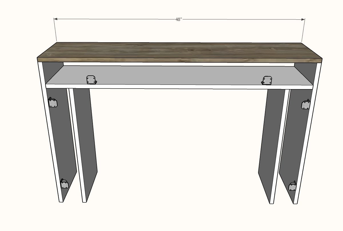 Chunky Console Table Desk with Flip Down Keyboard Tray — step 4
