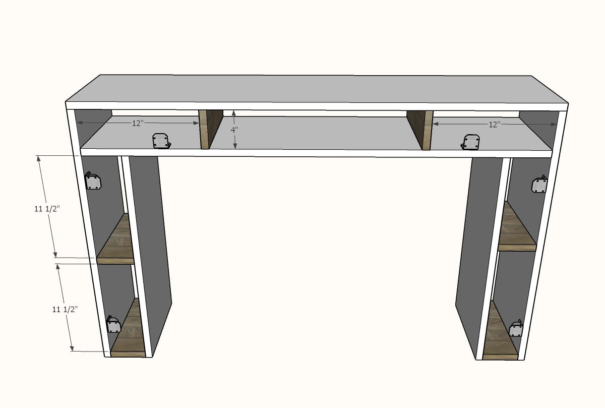 Chunky Console Table Desk with Flip Down Keyboard Tray — step 5