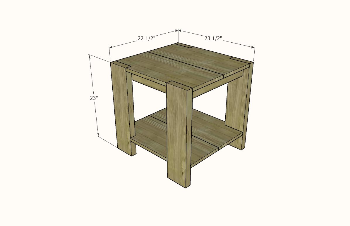 Chunky Leg Side Table dimension diagram 1