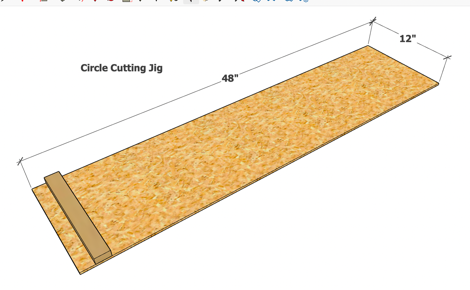 Circle Jig for Cutting Rounds with a Circular Saw dimension diagram 1