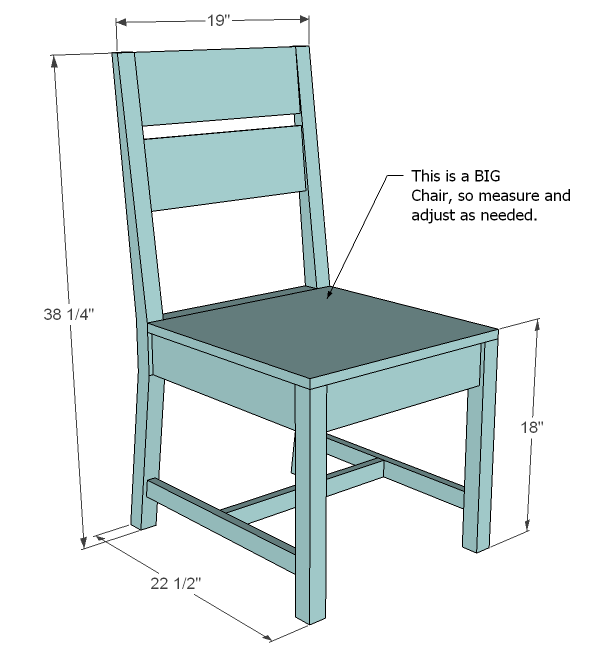 Classic Chair dimension diagram 1