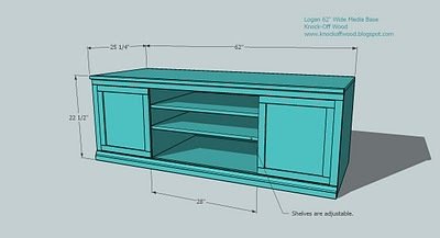 Classic Storage Wall, Extra Wide Media Unit dimension diagram 1