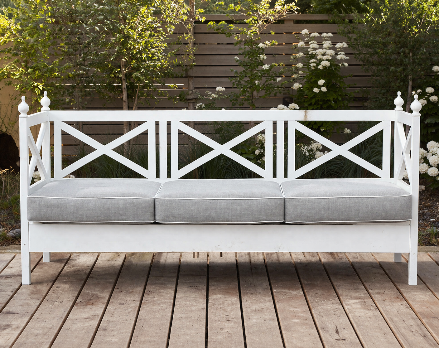 Classic X-Back Sofa or Sectional with Cushions
