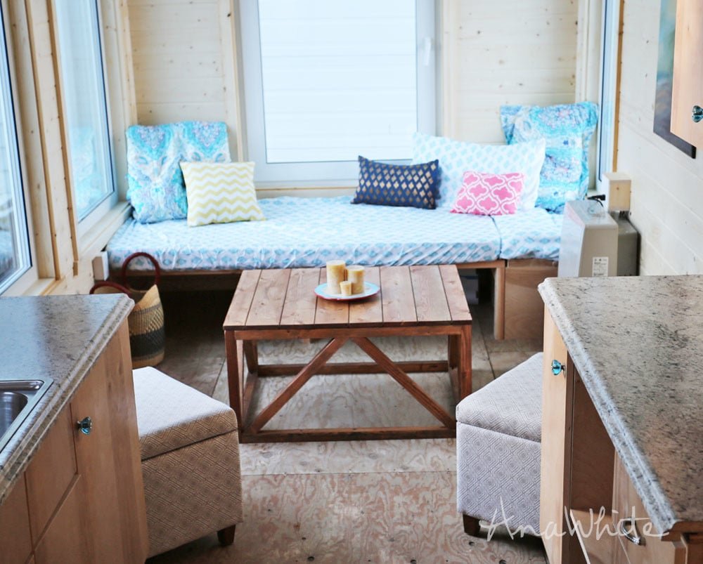 Coffee Table Converts to Dining Table from Wild Rose Tiny House