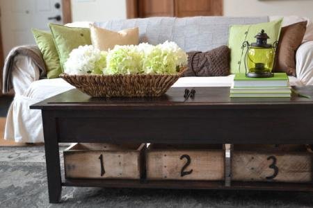 Coffee Table with Inset Top Storage
