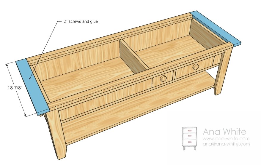 Coffee Table with Inset Top Storage — step 9