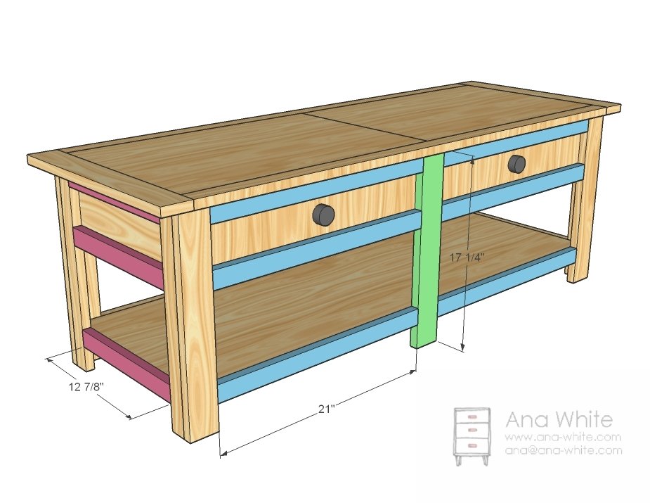 Coffee Table with Inset Top Storage — step 11