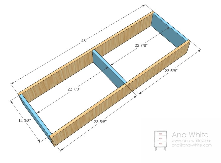 Coffee Table with Inset Top Storage — step 1