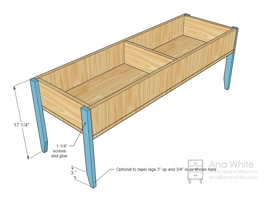 Coffee Table with Inset Top Storage — step 3