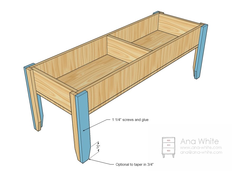 Coffee Table with Inset Top Storage — step 4