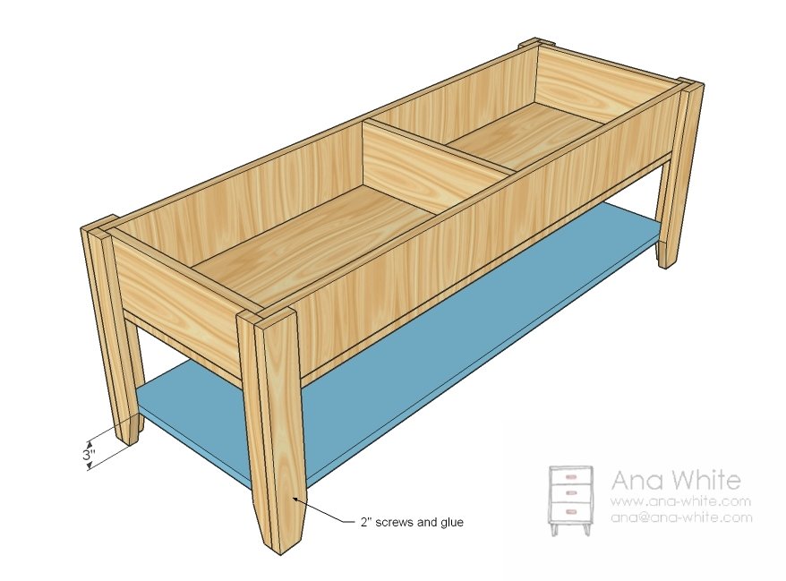 Coffee Table with Inset Top Storage — step 5