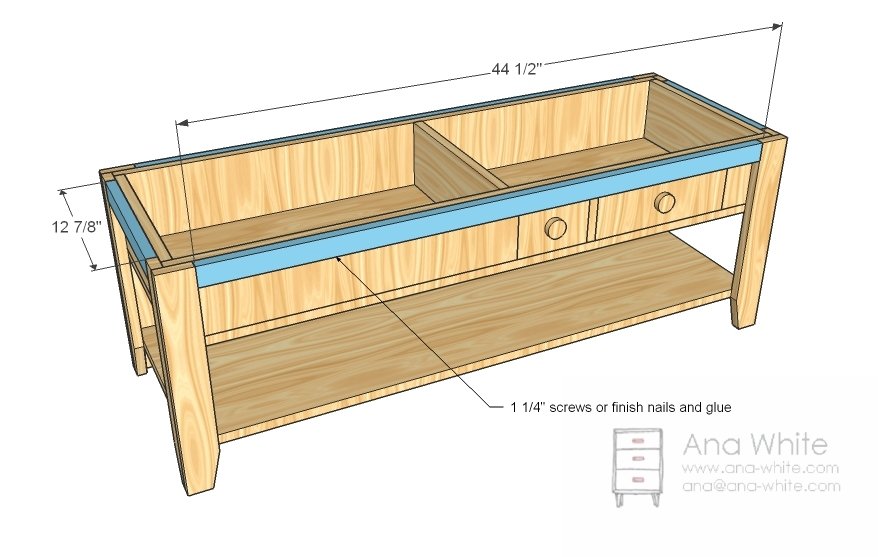 Coffee Table with Inset Top Storage — step 7