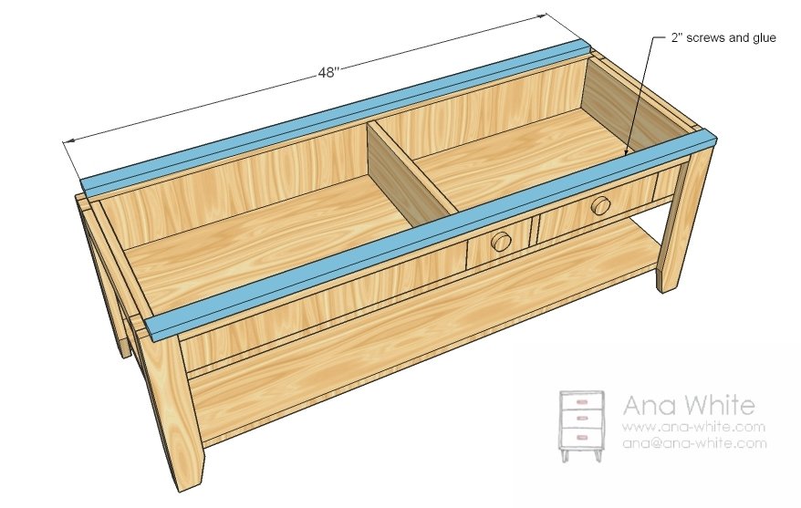 Coffee Table with Inset Top Storage — step 8