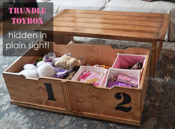 Coffee Table with Trundle Toy Box — step 9