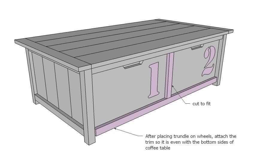 Coffee Table with Trundle Toy Box — step 8