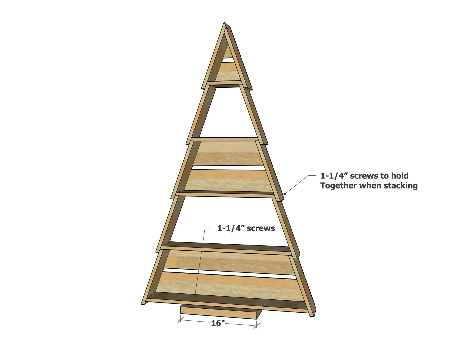 Collapsible Standing Wood Christmas Tree Shelf — step 9