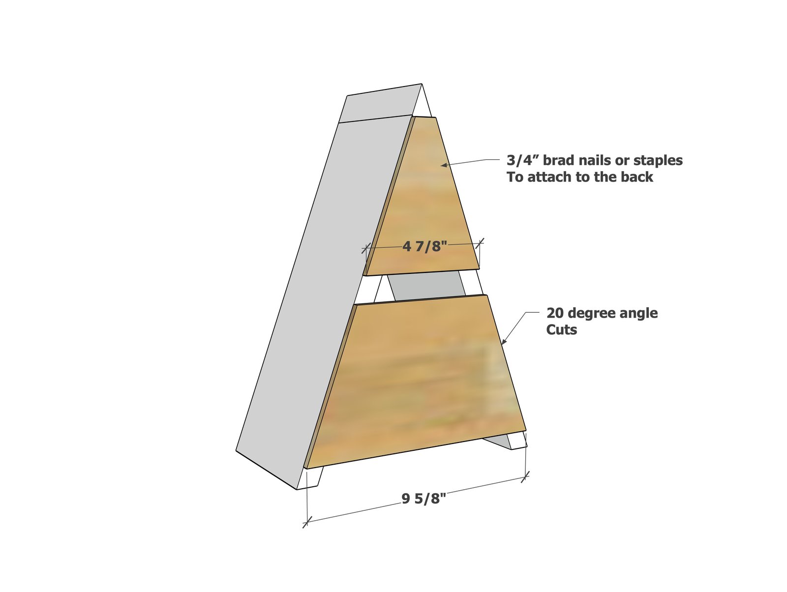 Collapsible Standing Wood Christmas Tree Shelf — step 2