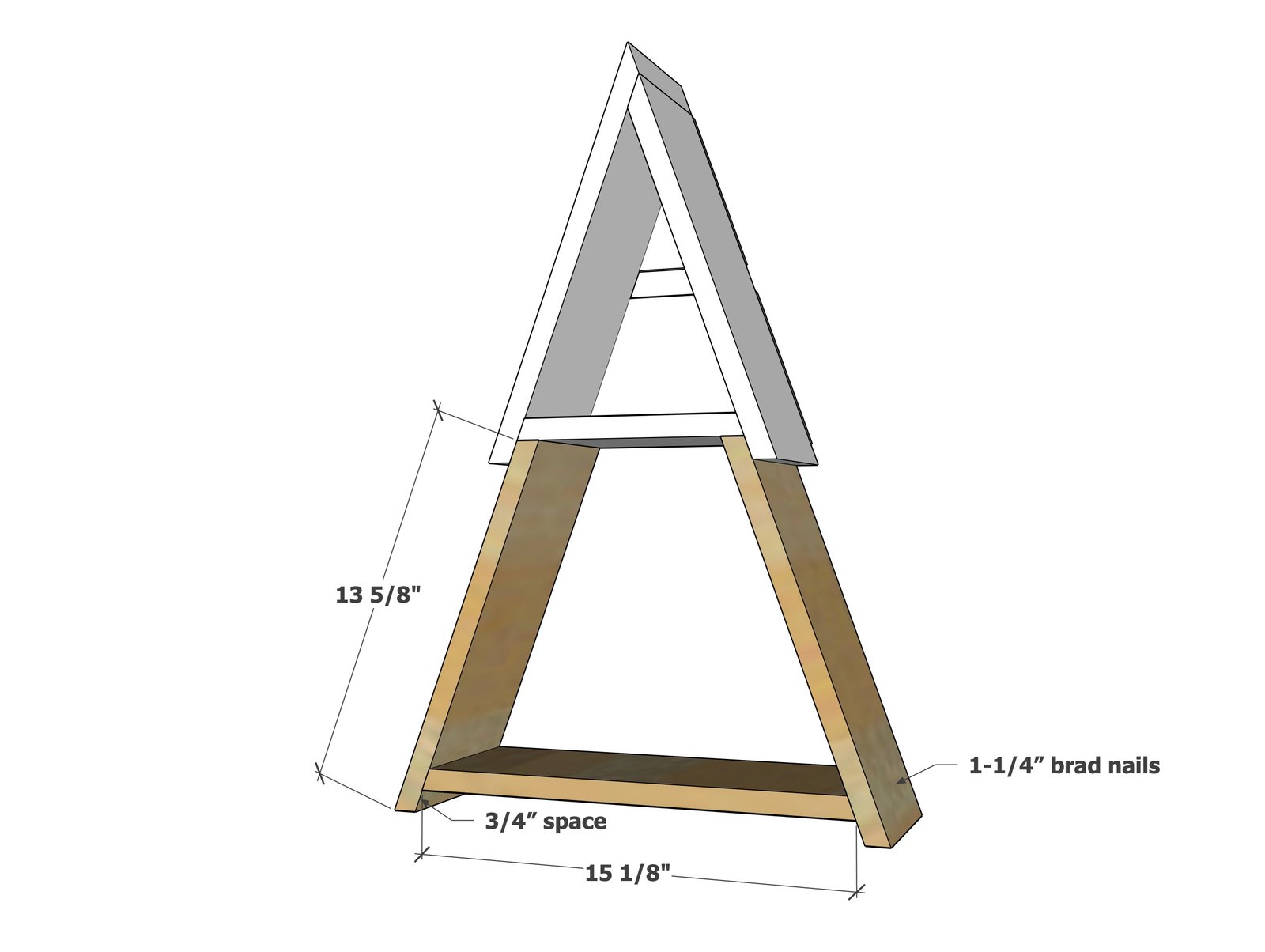 Collapsible Standing Wood Christmas Tree Shelf — step 3