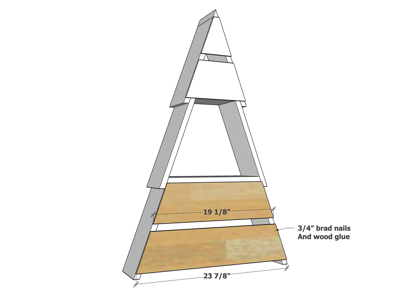 Collapsible Standing Wood Christmas Tree Shelf — step 5