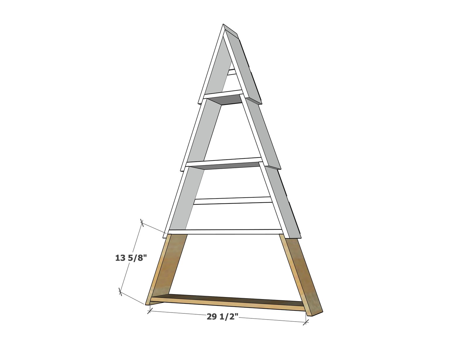 Collapsible Standing Wood Christmas Tree Shelf — step 6