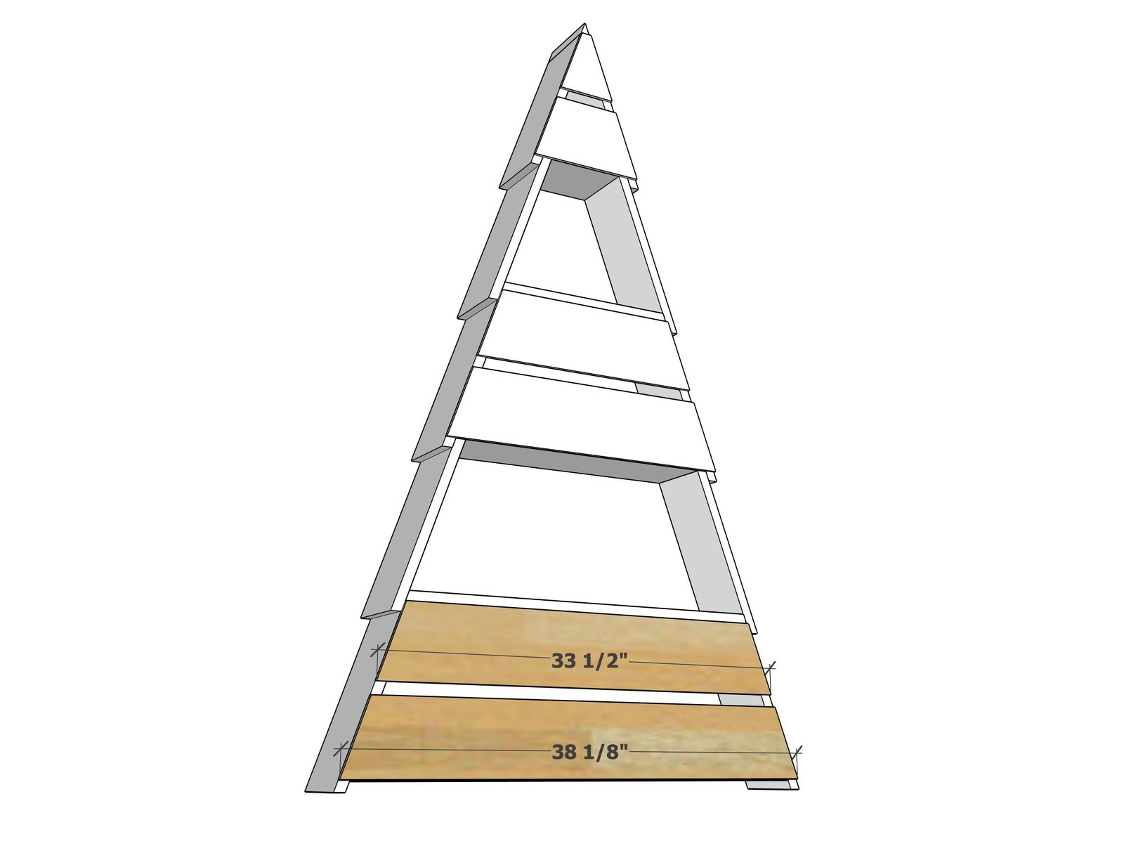 Collapsible Standing Wood Christmas Tree Shelf — step 8