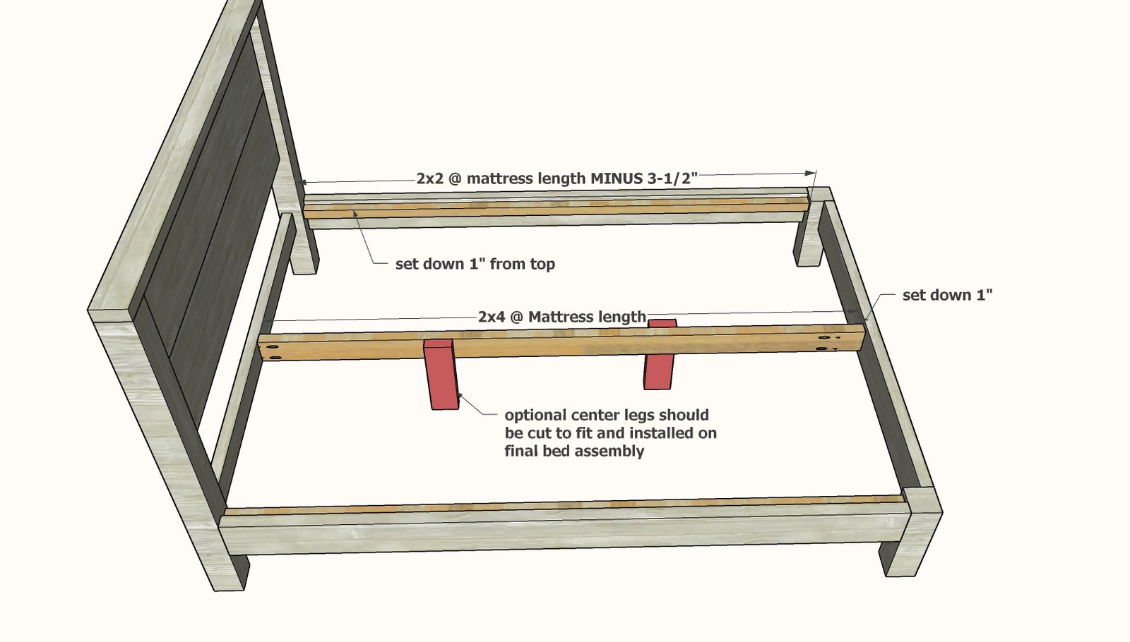 Compact Modern Farmhouse Bed — step 3