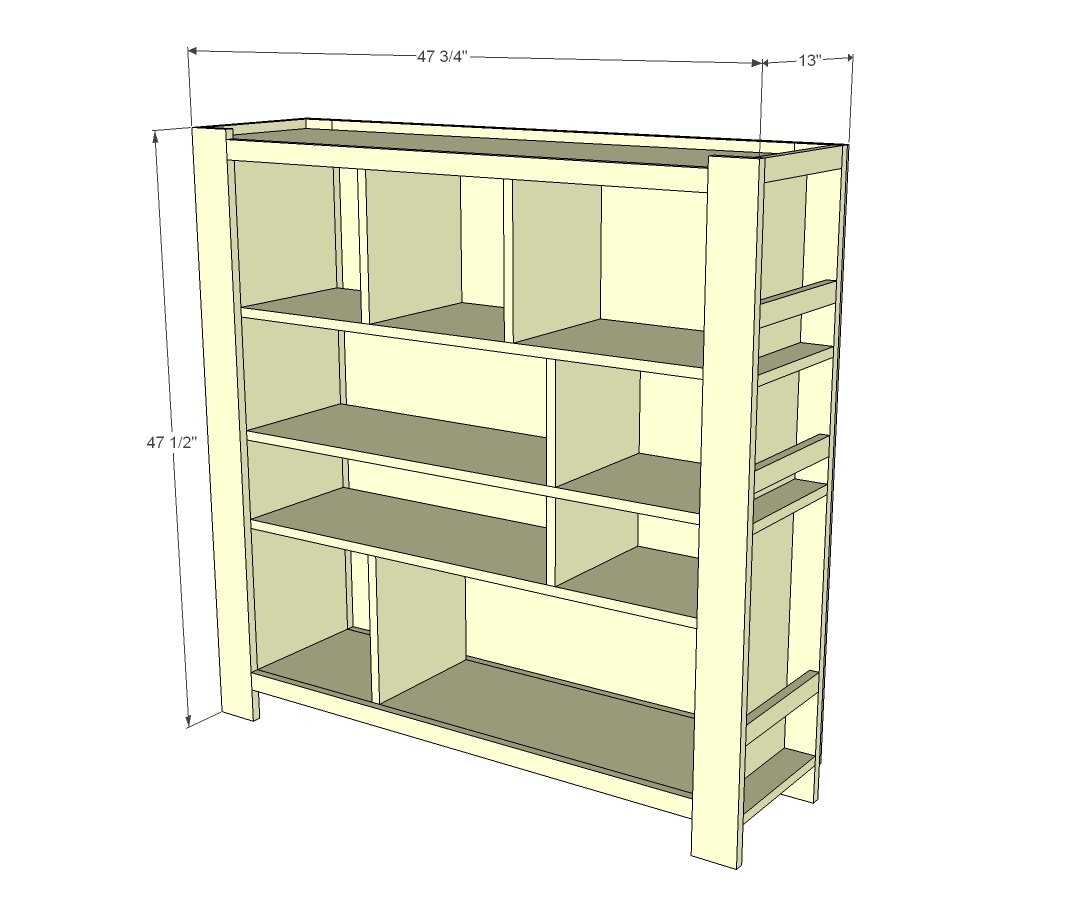 Compartment Depot Bookshelf dimension diagram 1
