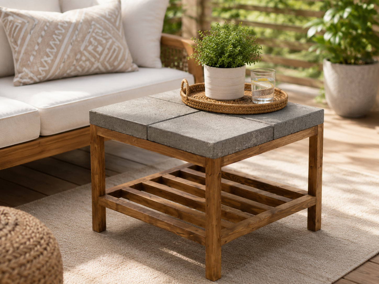Concrete Paver Outdoor Coffee Table
