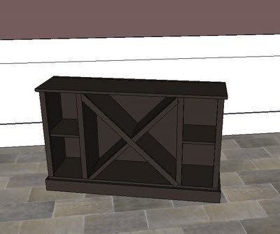 Console Table with Wine Grid dimension diagram 1