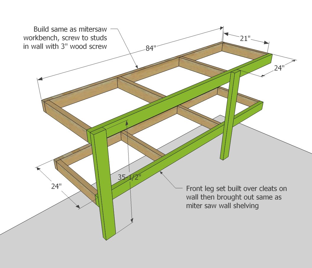 Corner Workbench with Bench Tool Lazy Susan — step 1