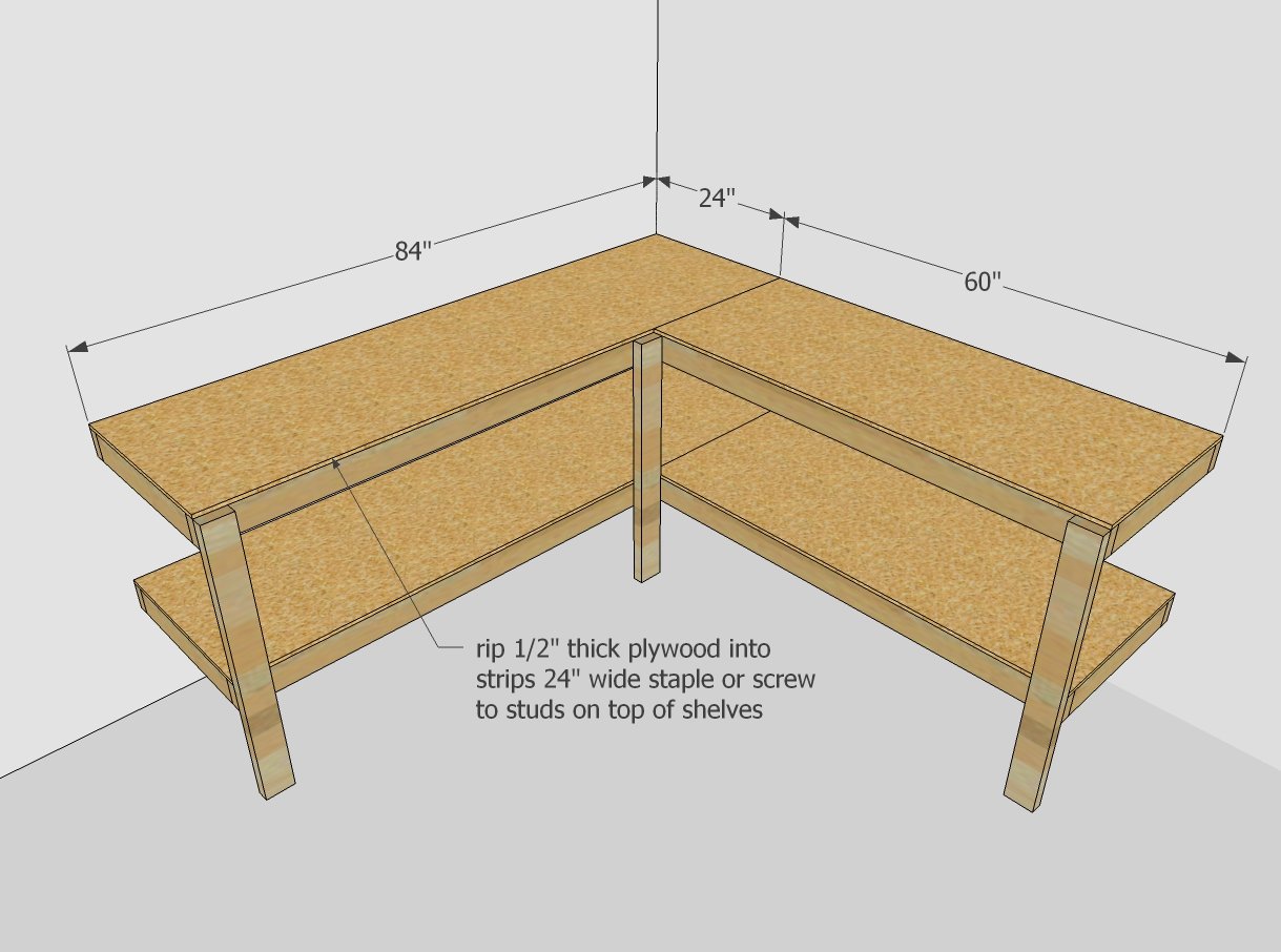 Corner Workbench with Bench Tool Lazy Susan — step 3