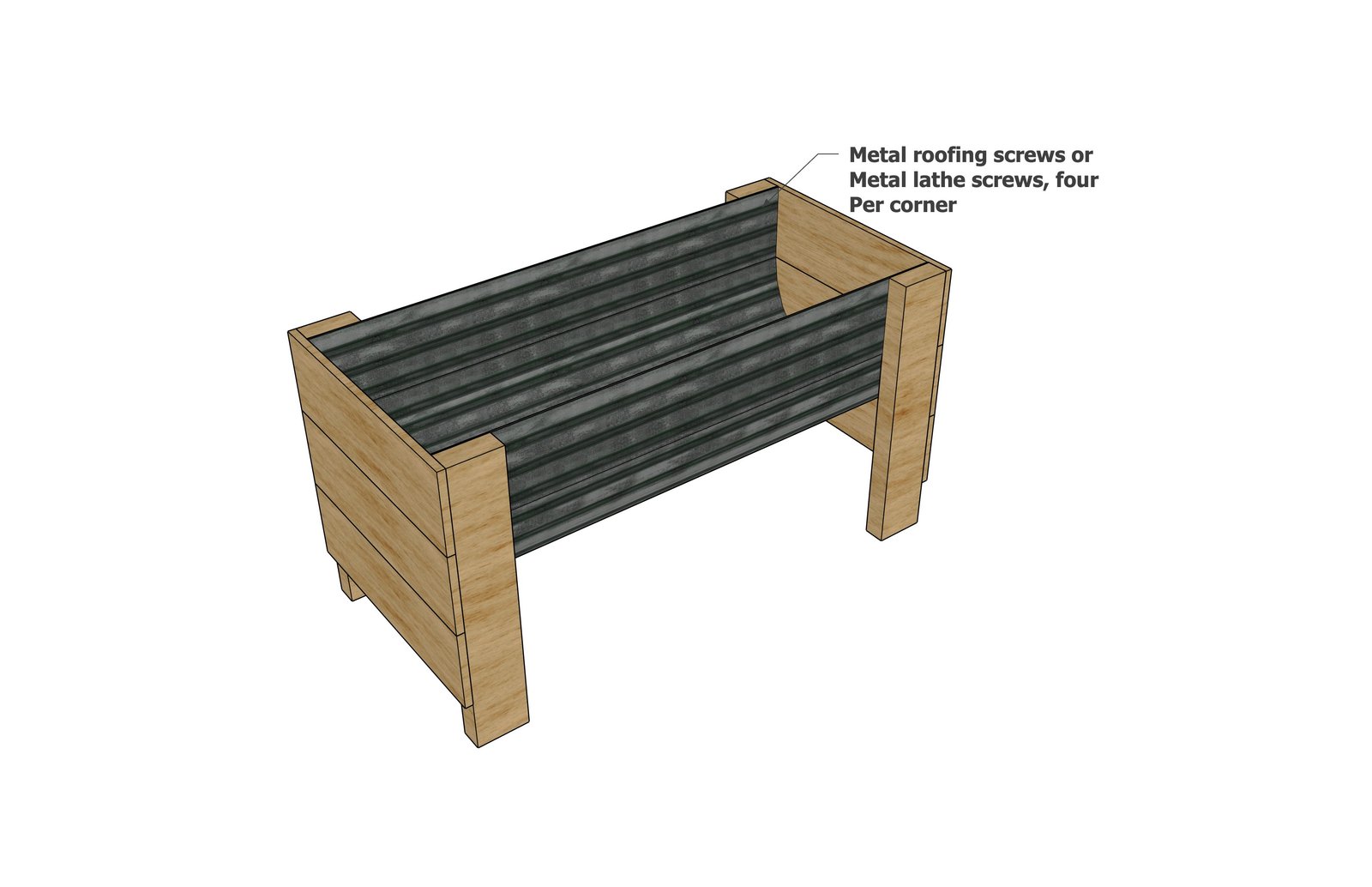 Corrugated Metal Raised Planter — step 2