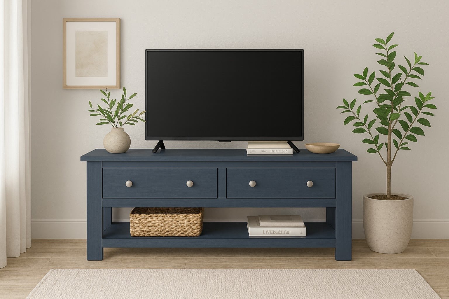 Cottage Media Console or Narrow Coffee Coffee Table