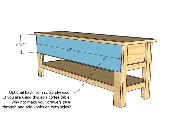 Cottage Media Console or Narrow Coffee Coffee Table — step 9