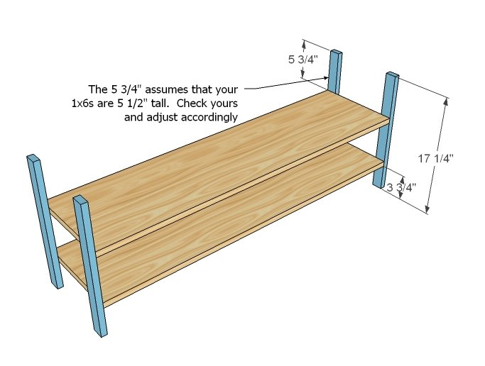 Cottage Media Console or Narrow Coffee Coffee Table — step 1