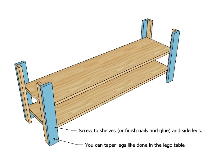 Cottage Media Console or Narrow Coffee Coffee Table — step 2
